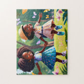 Girls spielen 1 leichte Gehirnkunsträuben Foto Puz Puzzle (Vertikal)