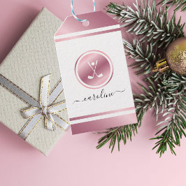 Girls Sports Golf Pink Rose Golfer Name Geschenkanhänger