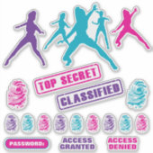 Girls Spy Party Stickers Aufkleber (Vorderseite)