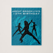 Girls Spy Party Teal Fingerprint Puzzle (Vertikal)