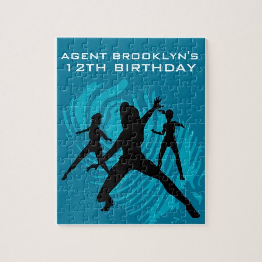 Girls Spy Party Teal Fingerprint Puzzle (Vertikal)