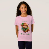 Girls St Patrick's Day Highland Cow T-Shirt (Vorne ganz)