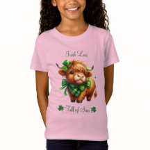 Girls St Patrick's Day Highland Cow