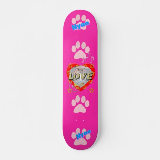 Girls Star ♡ LIEBE Nyan Pink Skateboard (Vorne)