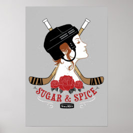 Girls Sugar und Spice Hockey Room Poster