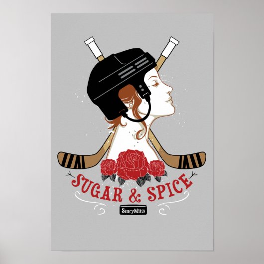 Girls Sugar und Spice Hockey Room Poster (Vorne)