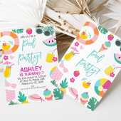 Girls Summer Pool Party Geburtstag Einladung