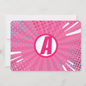 Girl's Superhero Comic Foto Geburtstagseinladung Einladung (Rückseite)