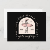 Girls surfen Surf Club besties squad retro Postkarte (Vorne/Hinten)