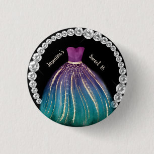 Girls Sweet 16 Ombre Kleid und Rhinestones Button