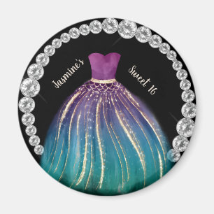 Girls Sweet 16 Ombre Kleid und Rhinestones Magnet