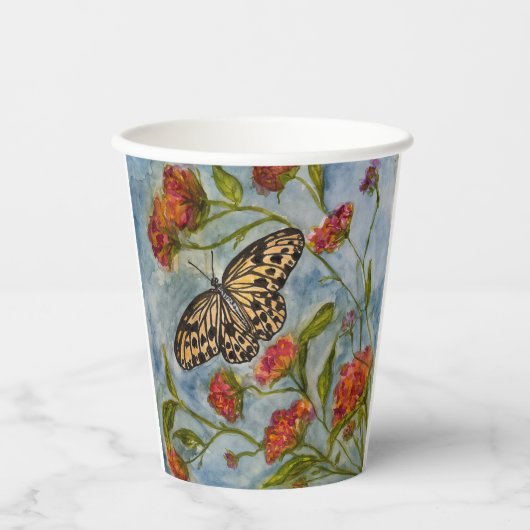 Girls Sweet Butterfly Birthday Paper cup Pappbecher (Vorderseite)