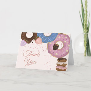 Girls Sweet Donut Pastel Geburtstag Dankeskarte