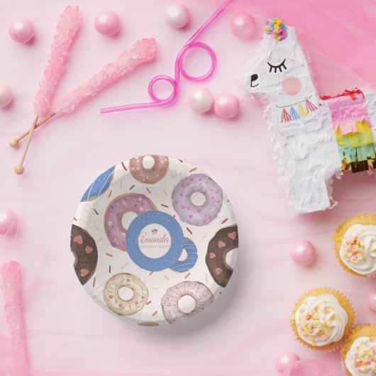 Girls Sweet Donut Pastel Geburtstag Pappteller (Party)
