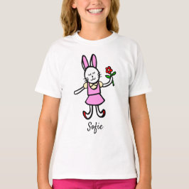 Girls-T - Shirt mit Original-Kaninchenwerk