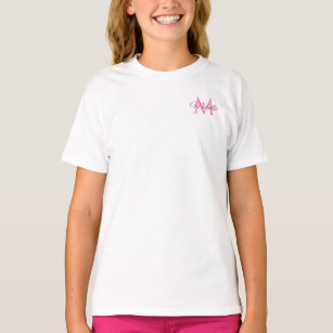 Girls T Shirts Monogramm Name Weißrosa Vorlage
