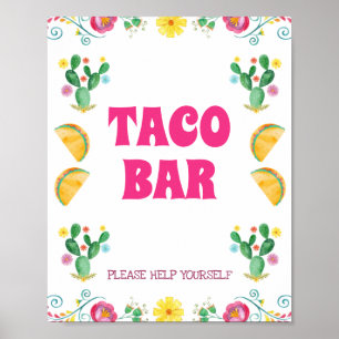 Girls Taco Zwei Tage Floral Fiesta Geburtstagszeic Poster