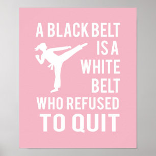 Girl's Taekwondo Karate Black Belt Herzlichen Glüc Poster