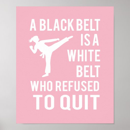 Girl's Taekwondo Karate Black Belt Herzlichen Glüc Poster (Vorne)