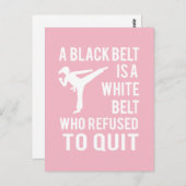Girl's Taekwondo Karate Black Belt Herzlichen Glüc Postkarte (Vorne/Hinten)