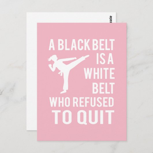 Girl's Taekwondo Karate Black Belt Herzlichen Glüc Postkarte (Vorne/Hinten)