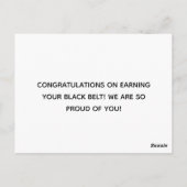 Girl's Taekwondo Karate Black Belt Herzlichen Glüc Postkarte (Rückseite)