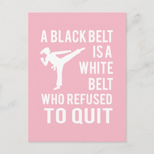 Girl's Taekwondo Karate Black Belt Herzlichen Glüc Postkarte (Vorderseite)