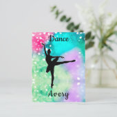 Girls tanzen Wasserfarbe mit schwebenden Herzen Postkarte (Stehend Vorderseite)