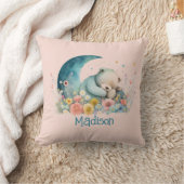 Girls Teddy Bar Wildblumen Moon Personalisiert Kissen (Decke)