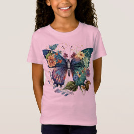 Girls Tee Shirt mit Hübschem Schmetterling