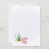 Girls Teepee Sleepover Einladung - Slumber Party (Rückseite)