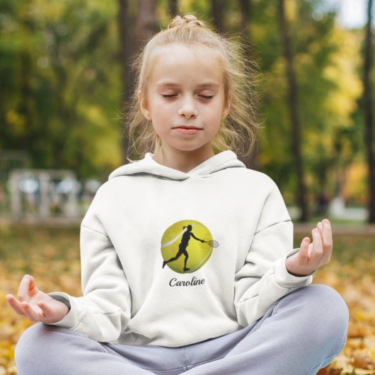 Girls Tennis World Ball & Player Ihr Name Kinder S Hoodie