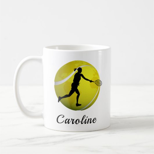 Girls Tennis World Ball & Player Ihr Name Kinder S Kaffeetasse (Links)