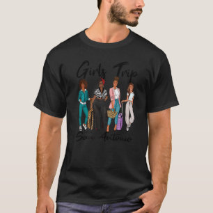 Girls Tour San Antonio Für Melanin Afro Black Vaca T-Shirt