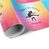 Girls Track & Field Rainbow Stars Geschenkpapier (Rolleneckpunkt)