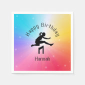 Girls Track & Field Rainbow Stars Serviette (Vorderseite)