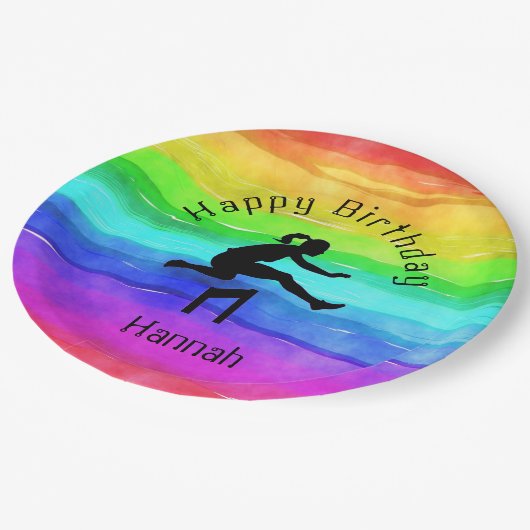 Girls Track & Field Rainbow Teller (Schrägansicht)