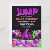Girls Trampolin Park Party Einladung (Vorderseite)