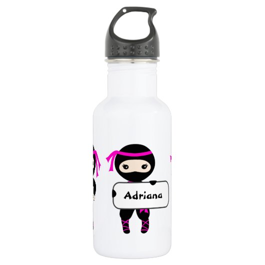 Girls Trendy Niedlich Ninja Krieger Kinder Individ Edelstahlflasche (Vorderseite)