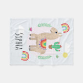 Girls Trendy und Modern Rainbow Llama Alpaca Fleecedecke (Vorderseite (Horizontal))