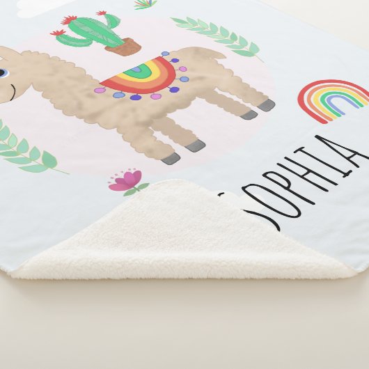 Girls Trendy und Modern Rainbow Llama Alpaca Sherpadecke (3/4)