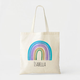 Girls Trendy Whimsical Rainbow Cartoon Name Kids Tragetasche