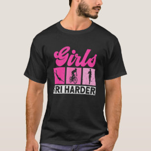 Girls Tri Harder Triathlon Training Triathlete T-Shirt