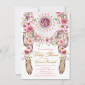 Girls Tribal Dreamcatcher Baby Shower Einladung (Vorderseite)