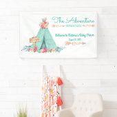 Girls Tribal TeePee Baby Shower Banner (Insitu)
