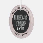 Girls Trip 2022 Girls Weekend Urlaub Abenteuer Ornament Aus Glas (Vorderseite links)