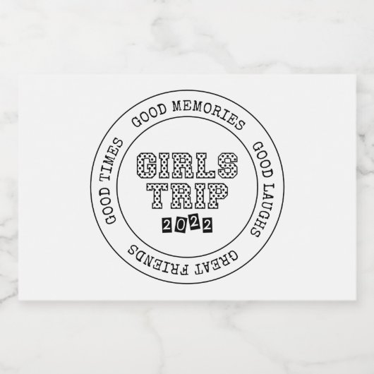 Girls Trip 2022 Girls Weekend Urlaub Abenteuer Schaumweinetikett (Einzelnes Label)