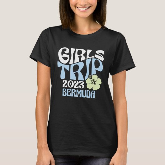 Girls Trip 2023 Bermuda Beach Destination Retro Gr T-Shirt (Vorderseite)