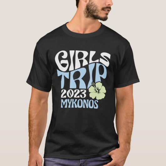 Girls Trip 2023 Mykonos Beach Destination Retro Gr T-Shirt (Vorderseite)