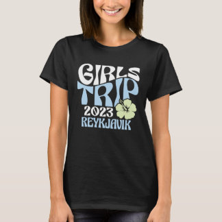 Girls Trip 2023 Reykjavik Beach Destination Retro  T-Shirt